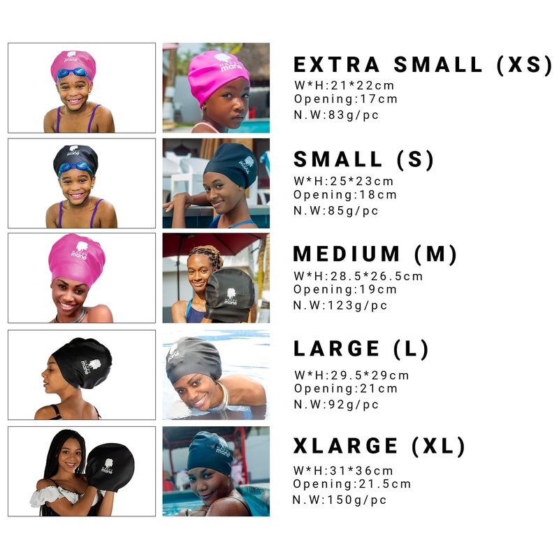 Happy Mane Silicone Swim Cap for Braids and Dreadlocks - Keeps Your Hair Dry While Swimming and Bathing Long Hair, Extensions, and Curly Hair - Large Shower Cap for Women, Men, Kids (Pink, Medium) - Image 2